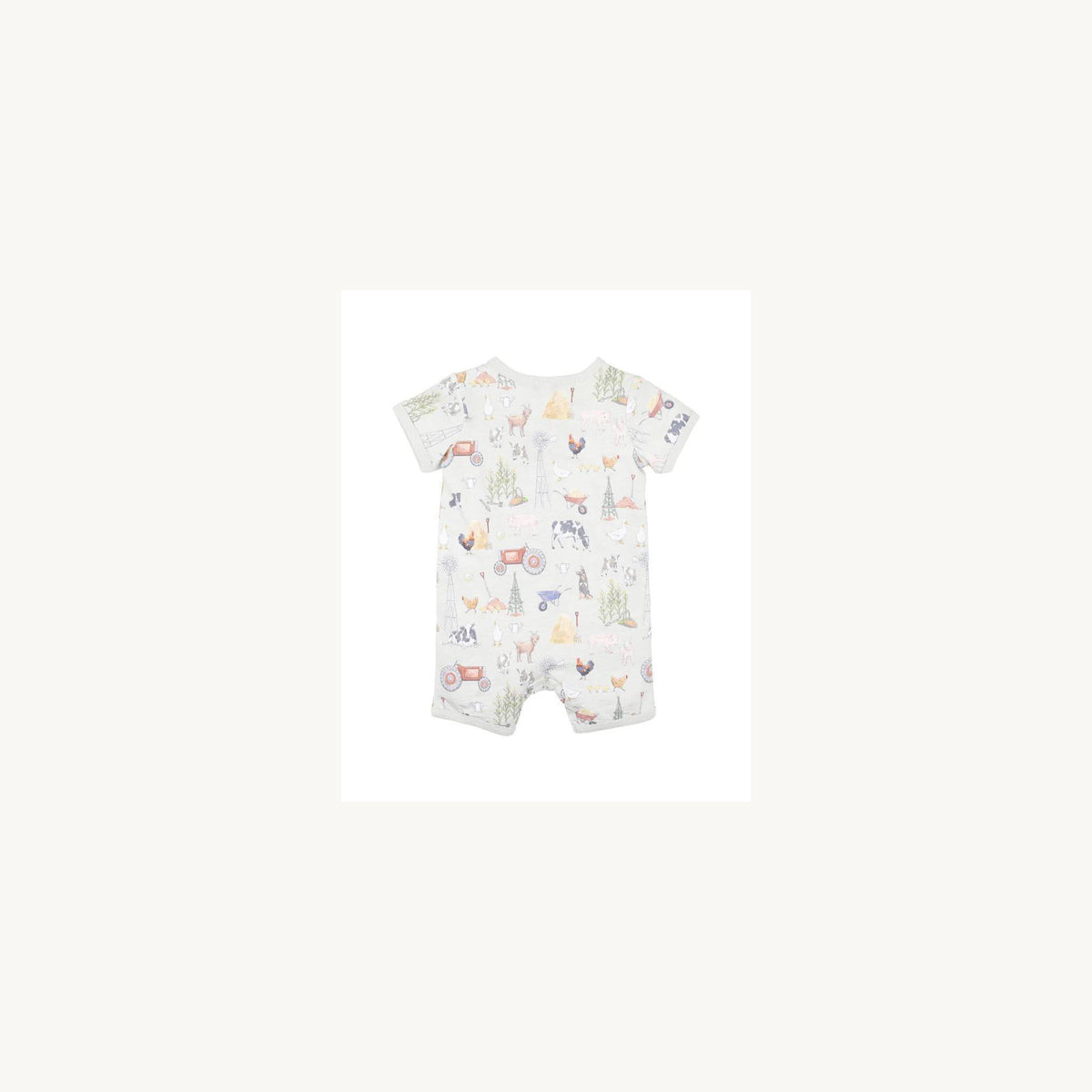 Bebe Bebe Chester Print S/S Zip Romper | Aster & Ruby