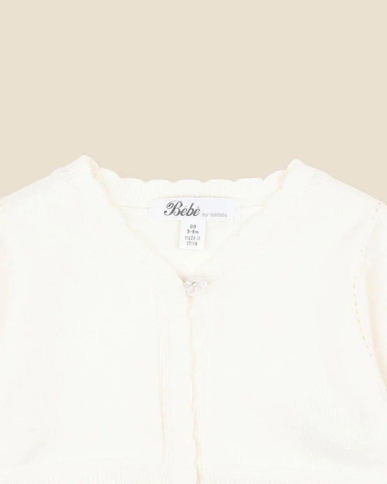 Bebe Scalloped Edge Knitted Cardigan – 000, 00, 0, 1, 2 – Aster & Ruby