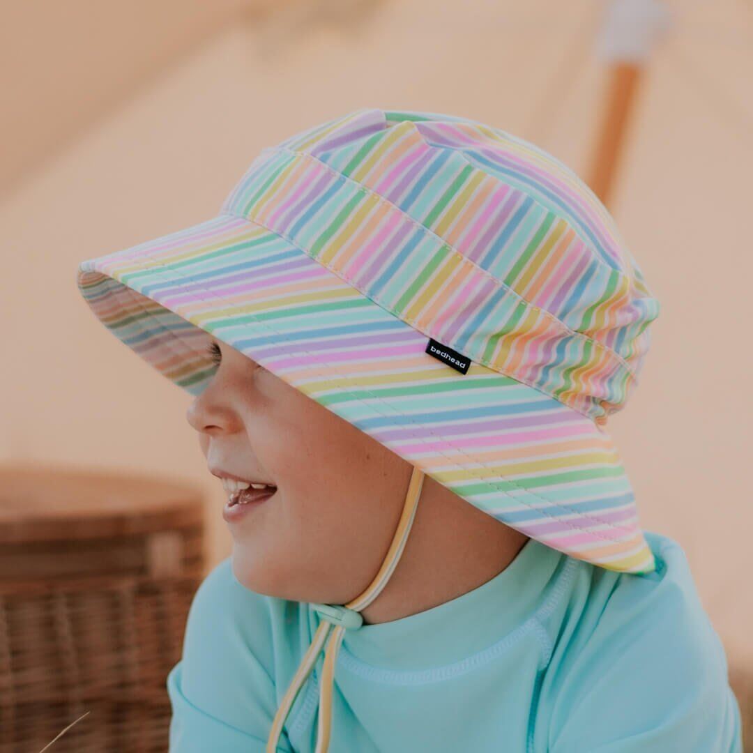 Bedhead Kids Beach Bucket Swim Hat - Rainbow – 52cm/2-3yrs, 54cm/3-6yrs, 56cm/6-12yrs – Aster & Ruby