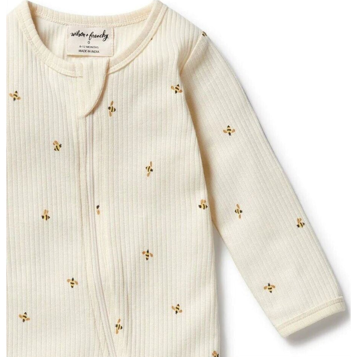 Bee Mine Organic Zipsuit with Feet – children's product by Wilson & Frenchy | Aster & Ruby