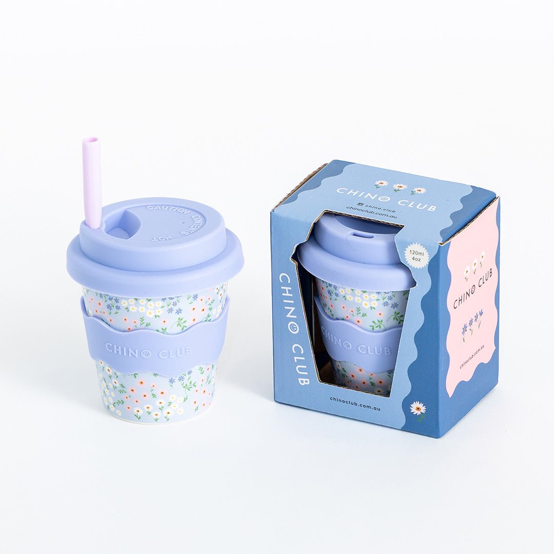 Blue Floral Cup 4oz - Aster & Ruby