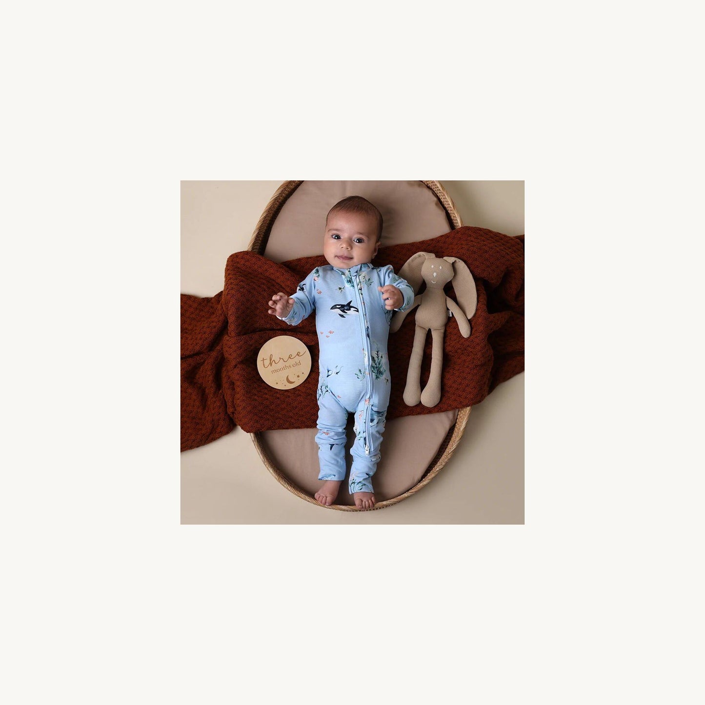 Snuggle Hunny Kids Blue Ocean Organic Snugglesuit Convertible Romper | Aster & Ruby