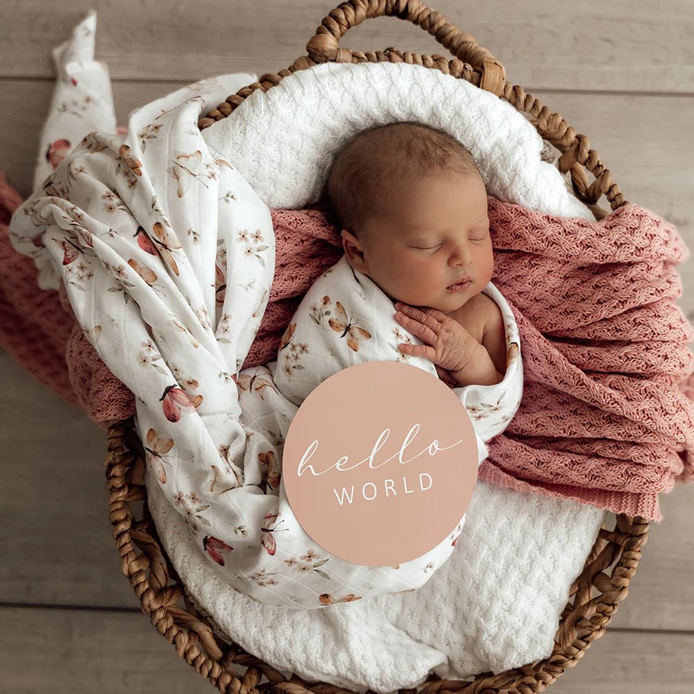 Butterfly & Pink Sand Reversible Milestone Cards - Aster & Ruby