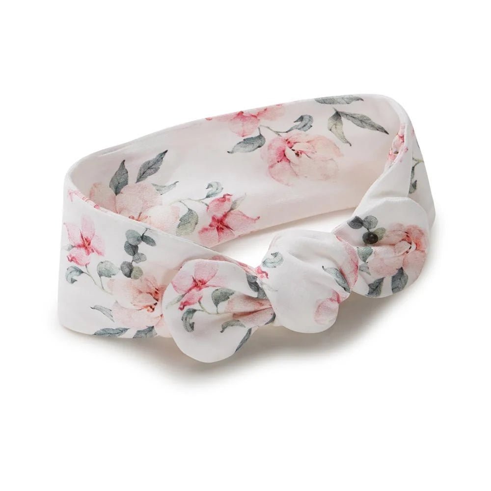 Camille Organic Snuggle Swaddle & Topknot Set - Aster & Ruby