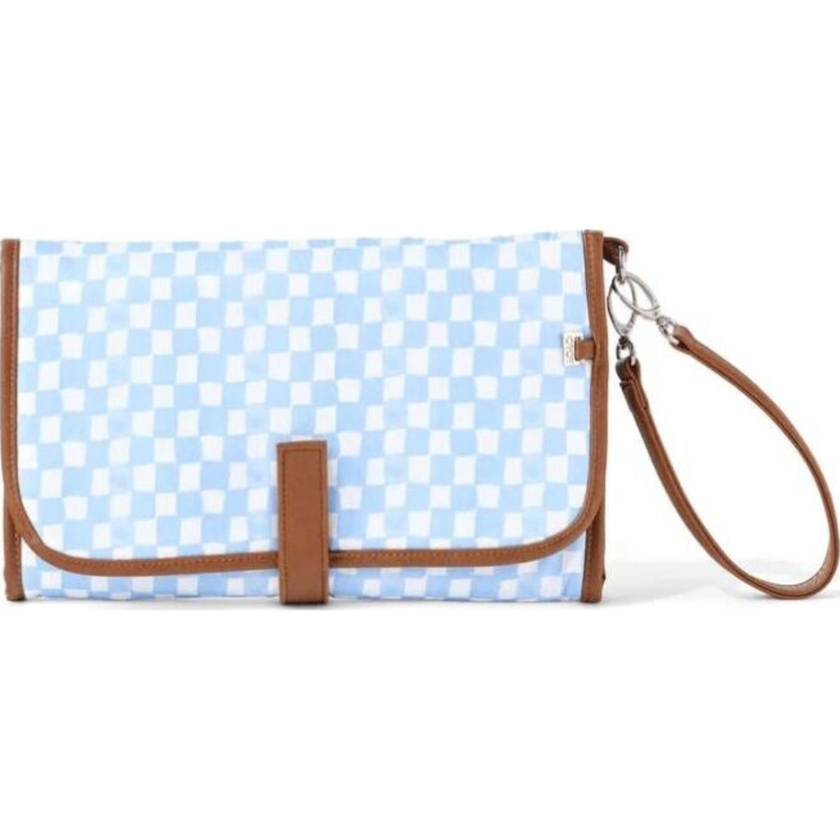 OiOi Change Mat Clutch Blue Check | Aster & Ruby