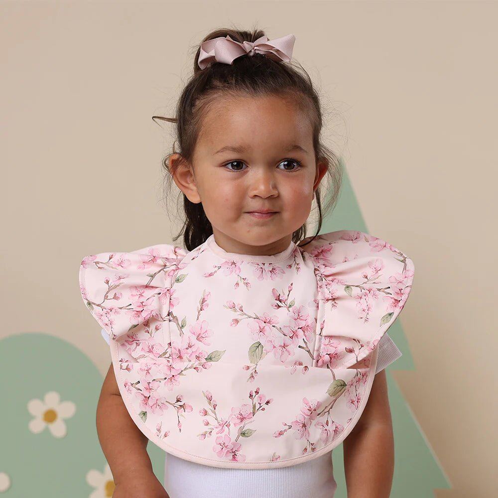 Cherry Blossom Frill Snuggle Bib – Aster & Ruby