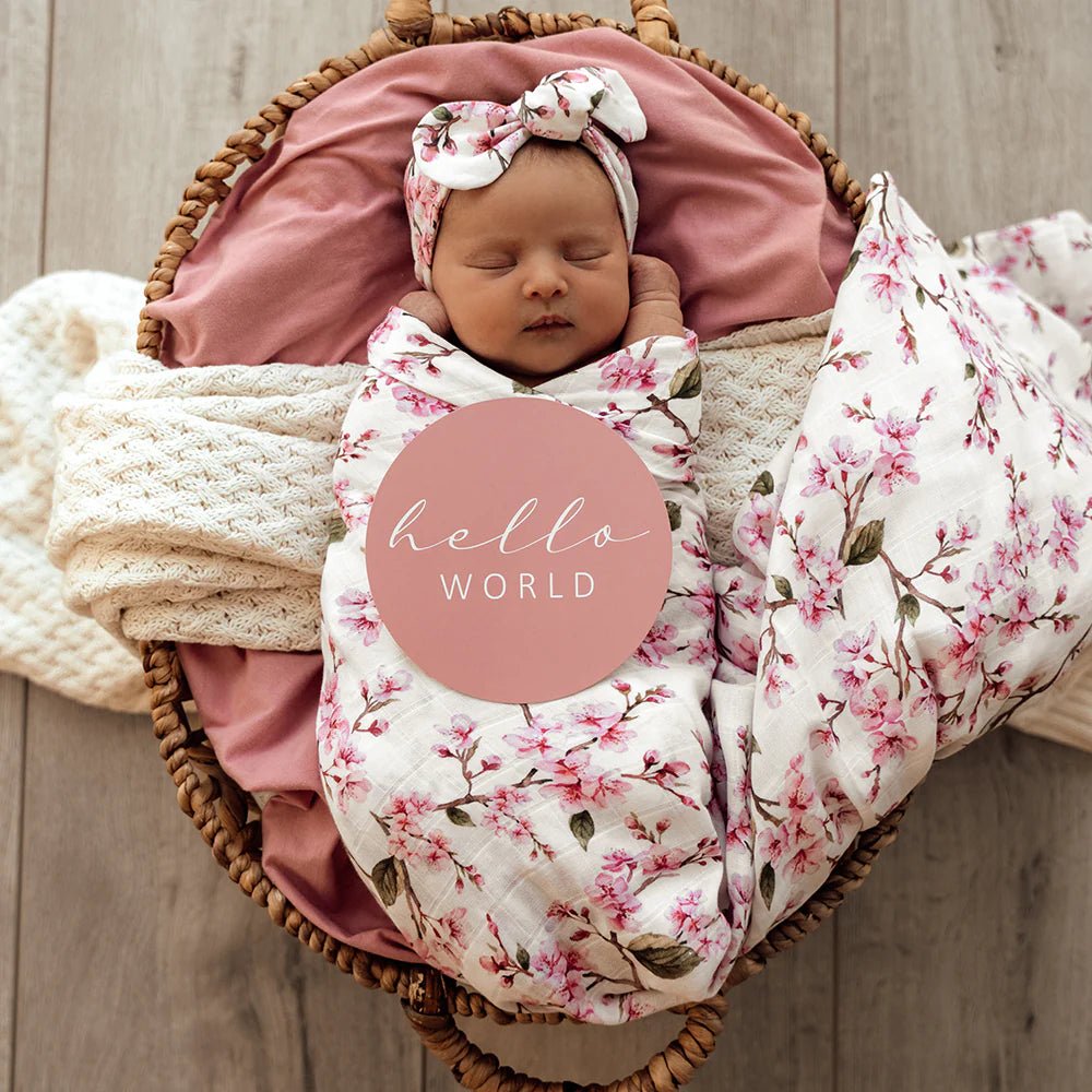 Cherry Blossom & Jewel Reversible Milestone Cards - Aster & Ruby