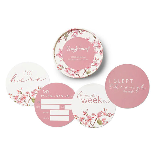 Cherry Blossom & Jewel Reversible Milestone Cards - Aster & Ruby