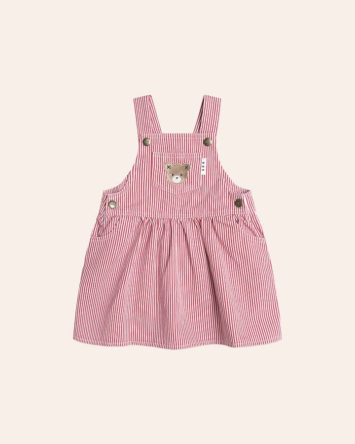 Chill Red Stripe Pinafore Dress - Aster & Ruby