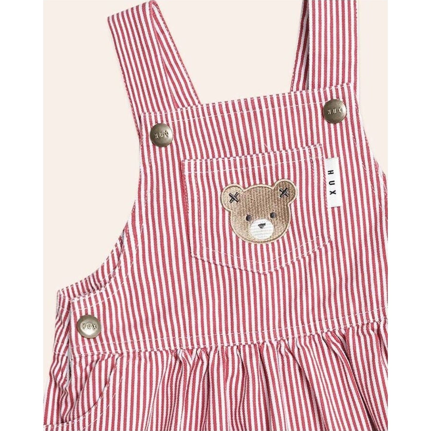 Chill Red Stripe Pinafore Dress – children's product by Huxbaby | Aster & Ruby
