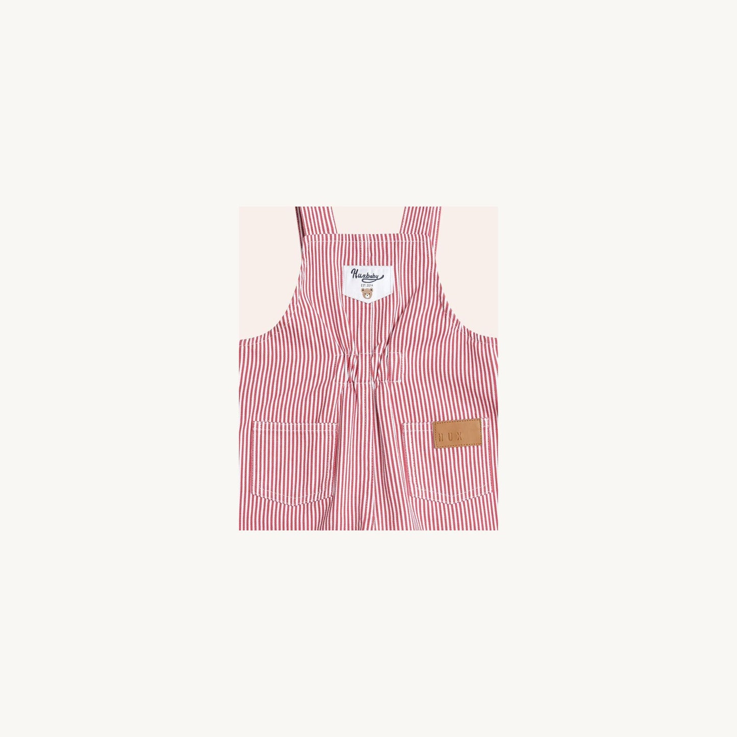 Chill Red Stripe Short Overalls – children's product by Huxbaby | Aster & Ruby