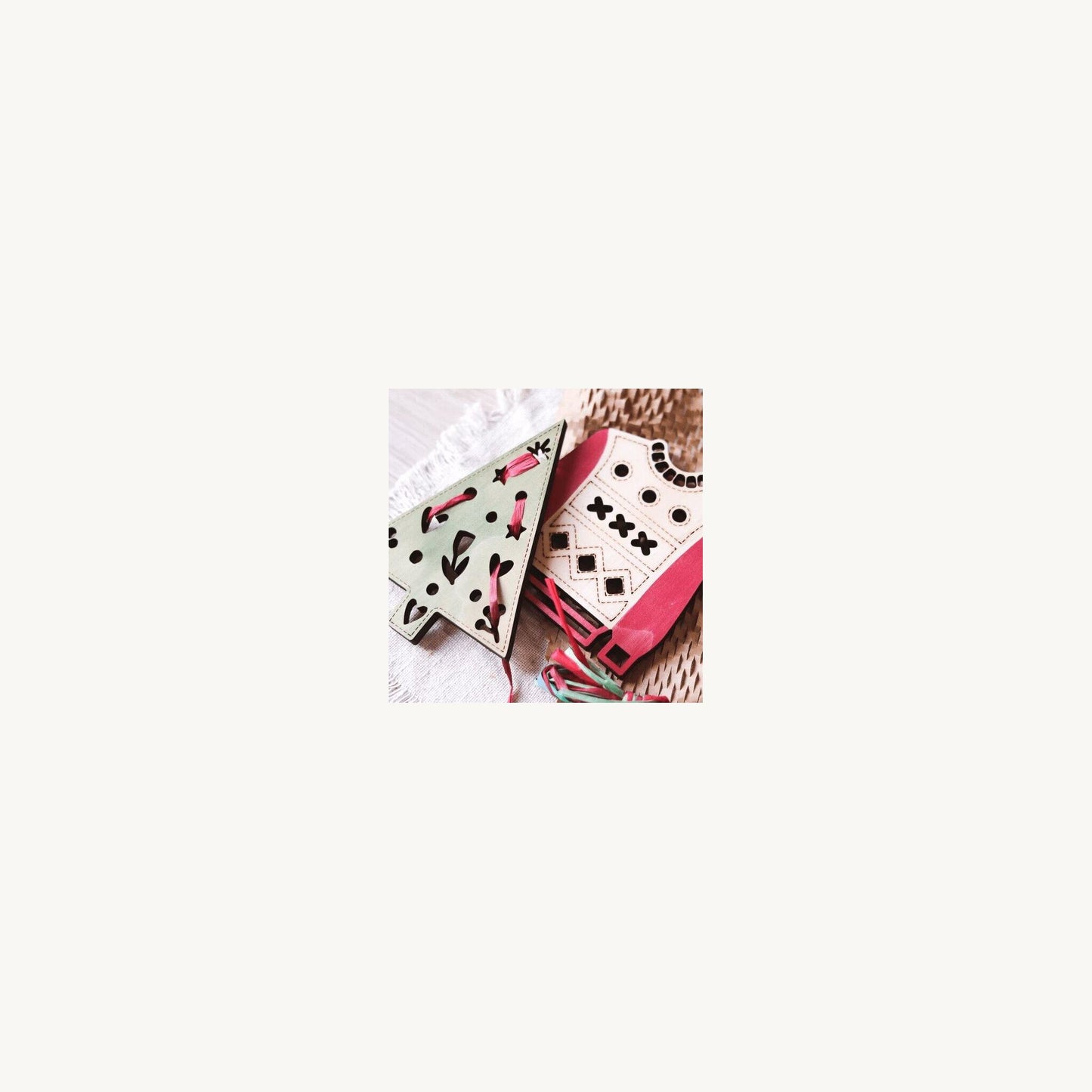 Christmas Threading Shapes Tree – children's product by Let Them Play | Aster & Ruby