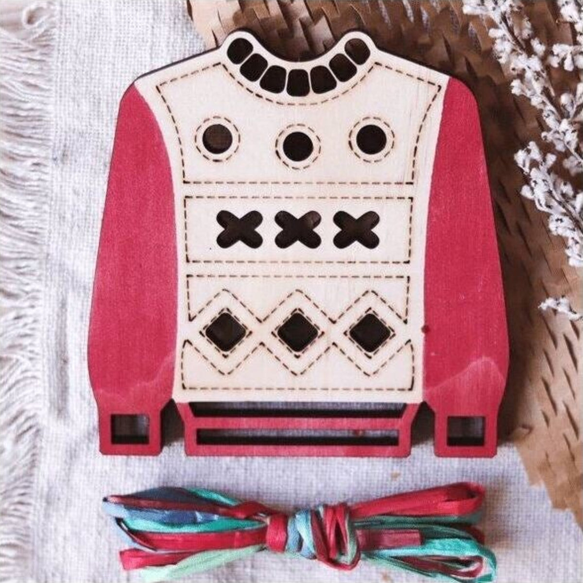 Let Them Play Christmas Threading Shapes Ugly Jumper | Aster & Ruby