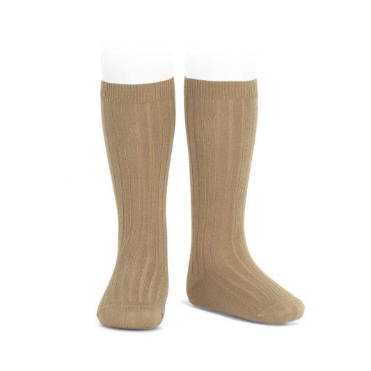 Condor Ribbed Knee High Socks Camel-Aster & Ruby