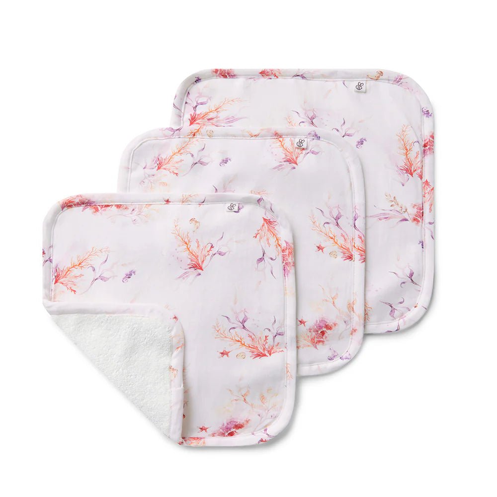 Coral Organic Wash Cloths - 3 Pack - Aster & Ruby