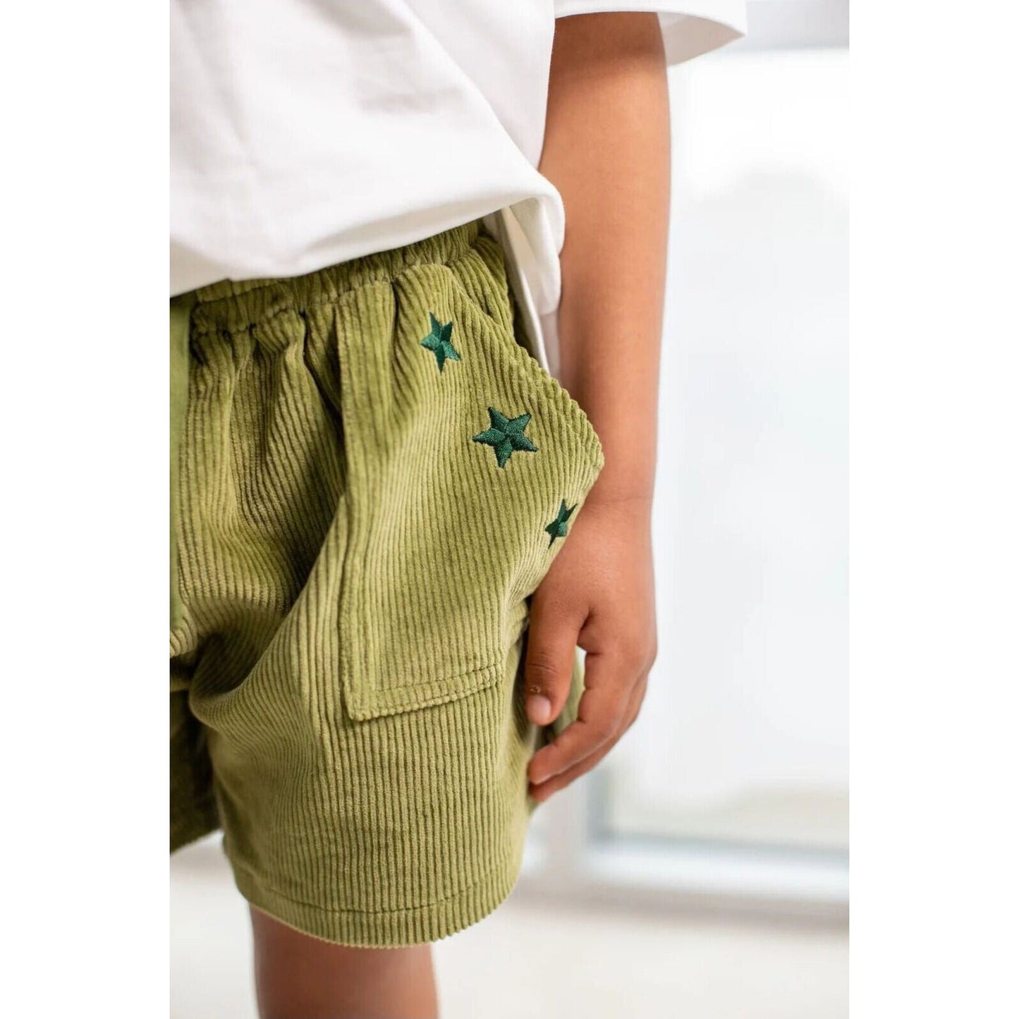 CORD SHORTS | EVERGREEN – children's product by Ziggy Lou | Aster & Ruby