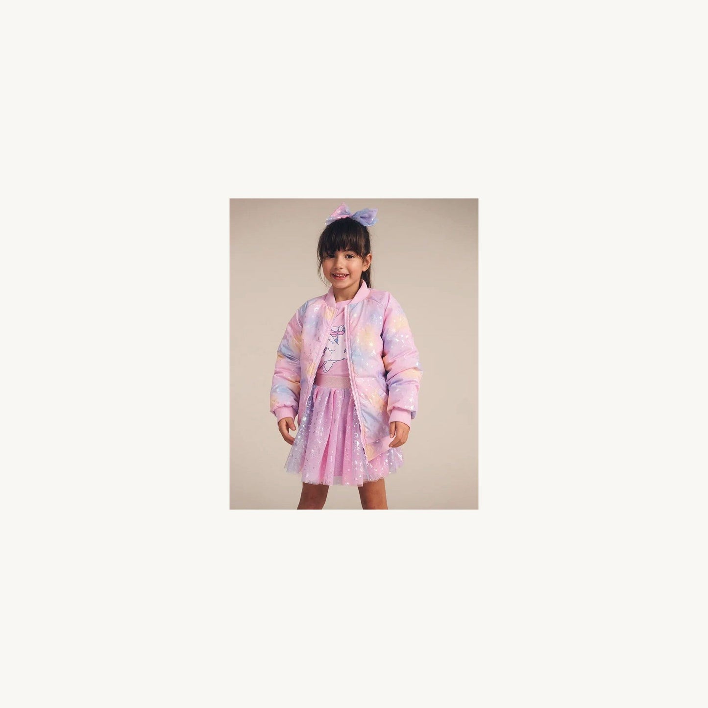Cosmic Unicorn Reversible Bomber – children's product by Huxbaby | Aster & Ruby