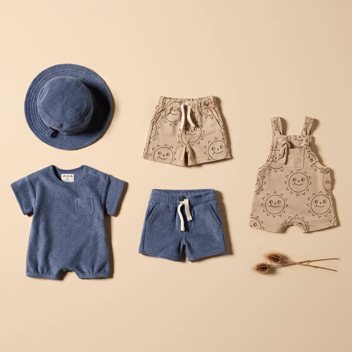 Deep Blue Organic Terry Growsuit - Aster & Ruby