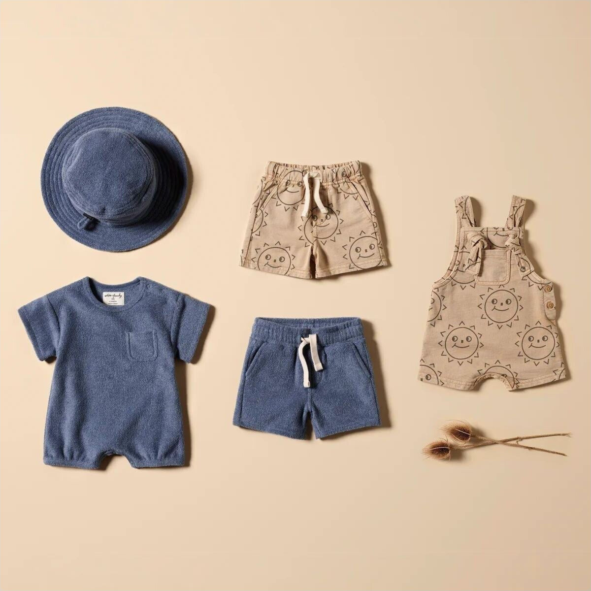 Wilson & Frenchy Deep Blue Organic Terry Growsuit | Aster & Ruby