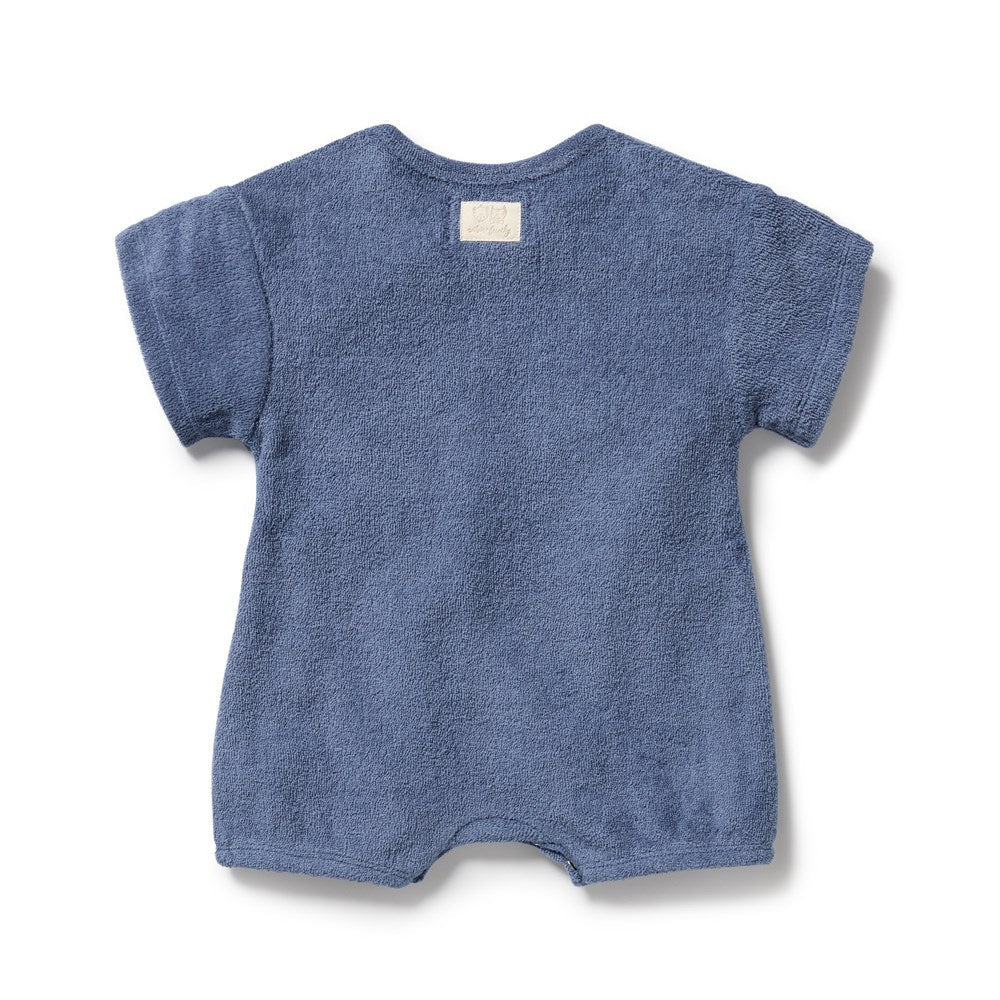 Deep Blue Organic Terry Growsuit - Aster & Ruby