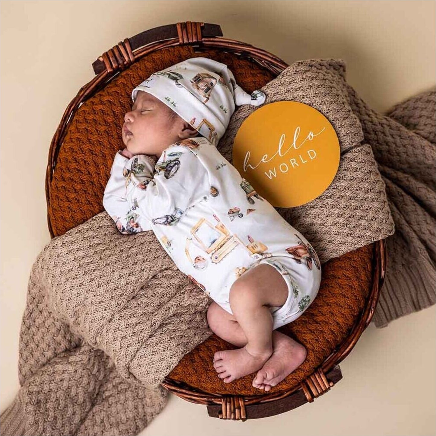 Diggers & Ochre Reversible Milestone Cards – children's product by Snuggle Hunny | Aster & Ruby