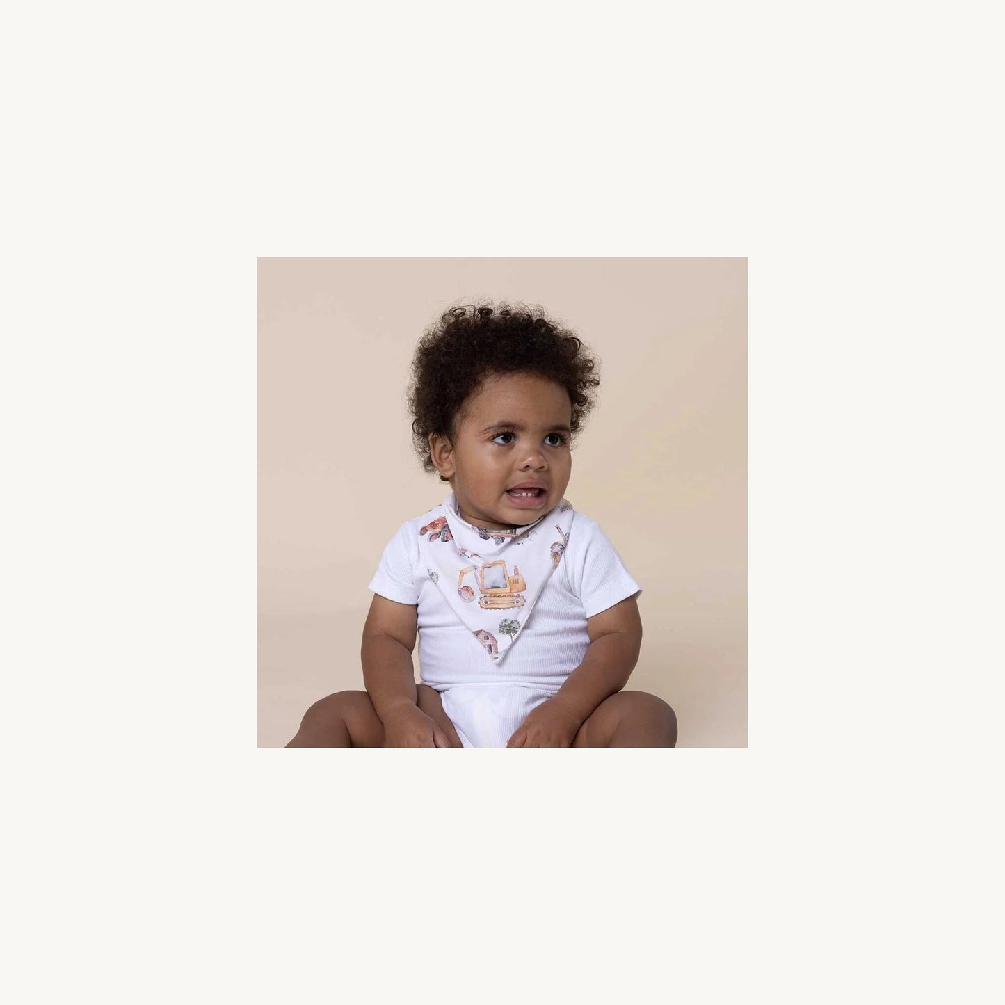 Diggers & Tractors Organic Dribble Bib – children's product by Snuggle Hunny Kids | Aster & Ruby