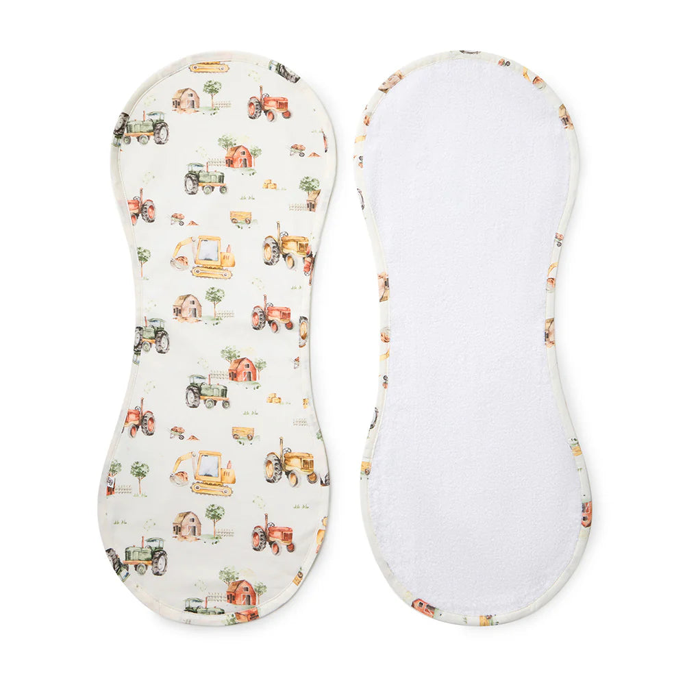 Organic Cotton Burp Cloth Diggers & Tractors