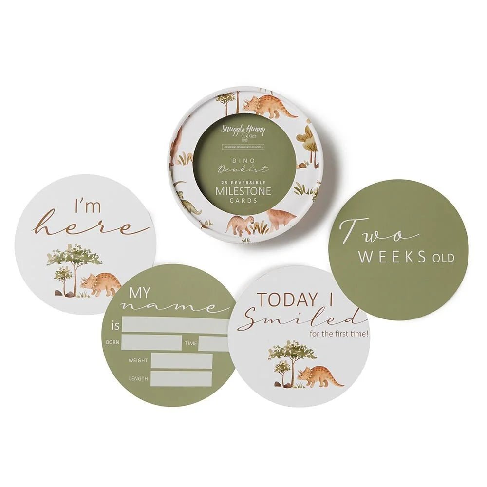 Dino & Dewkist Reversible Milestone Cards - Aster & Ruby