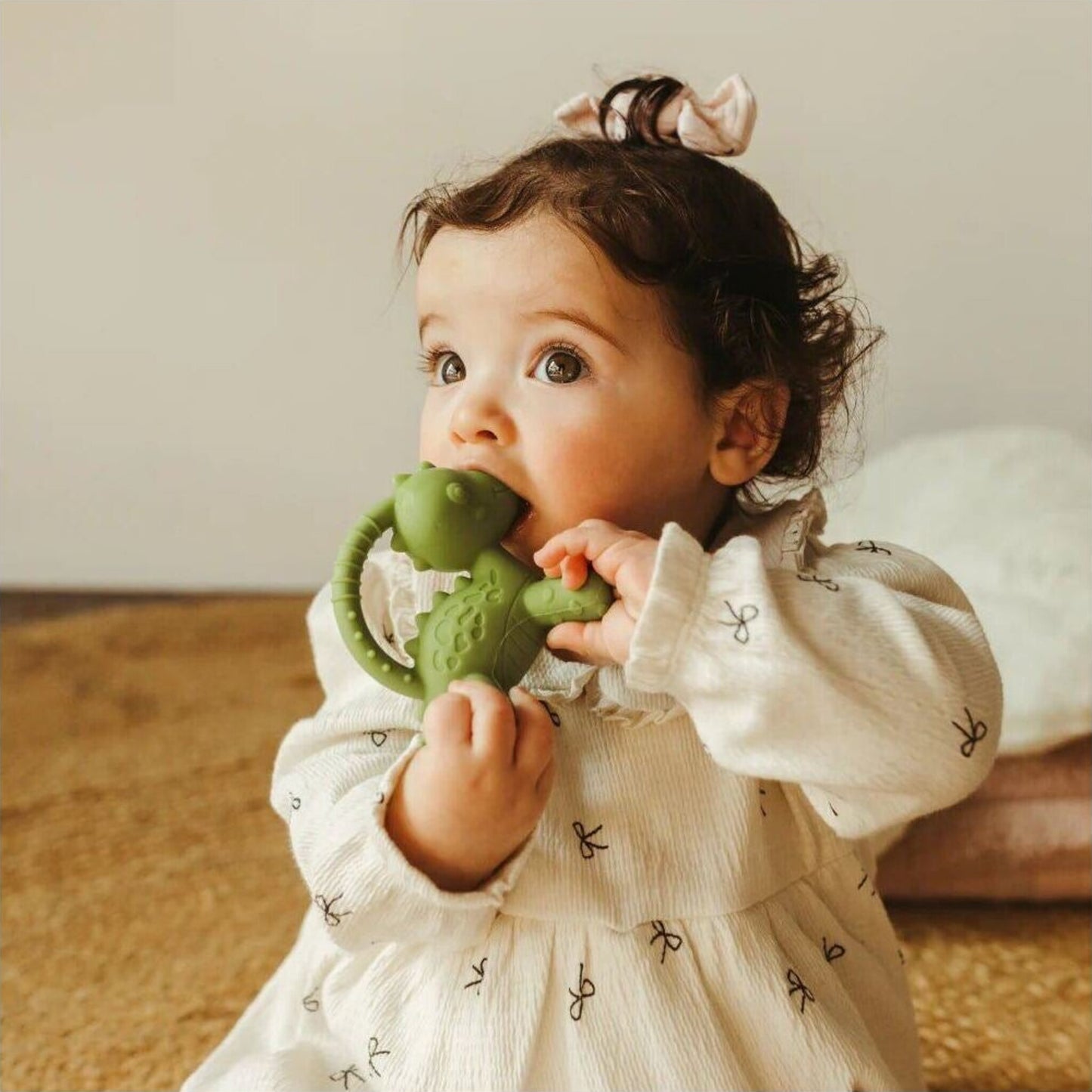 Dino Teether Green – children's product by Jellystone | Aster & Ruby