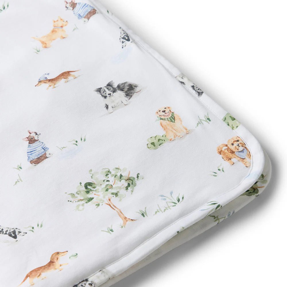 Dog Park Organic Hooded Baby Towel - Aster & Ruby