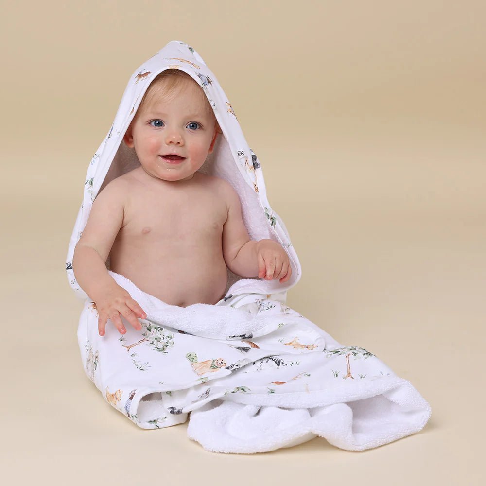 Dog Park Organic Hooded Baby Towel - Aster & Ruby