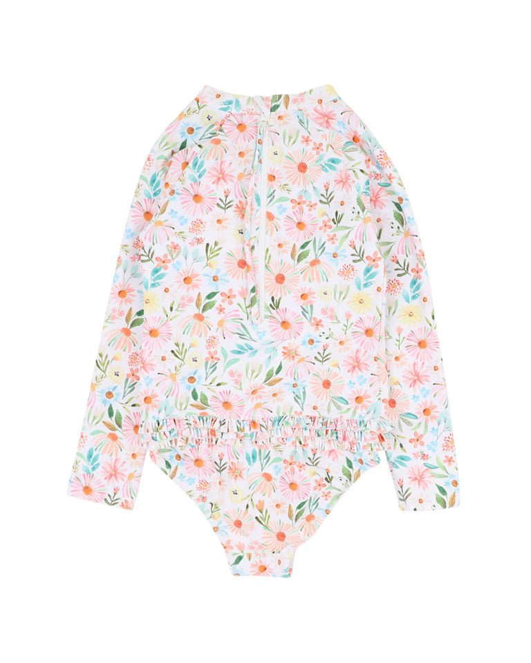 Eliana Print Ls Sunsuit 3–10 Yrs - Aster & Ruby