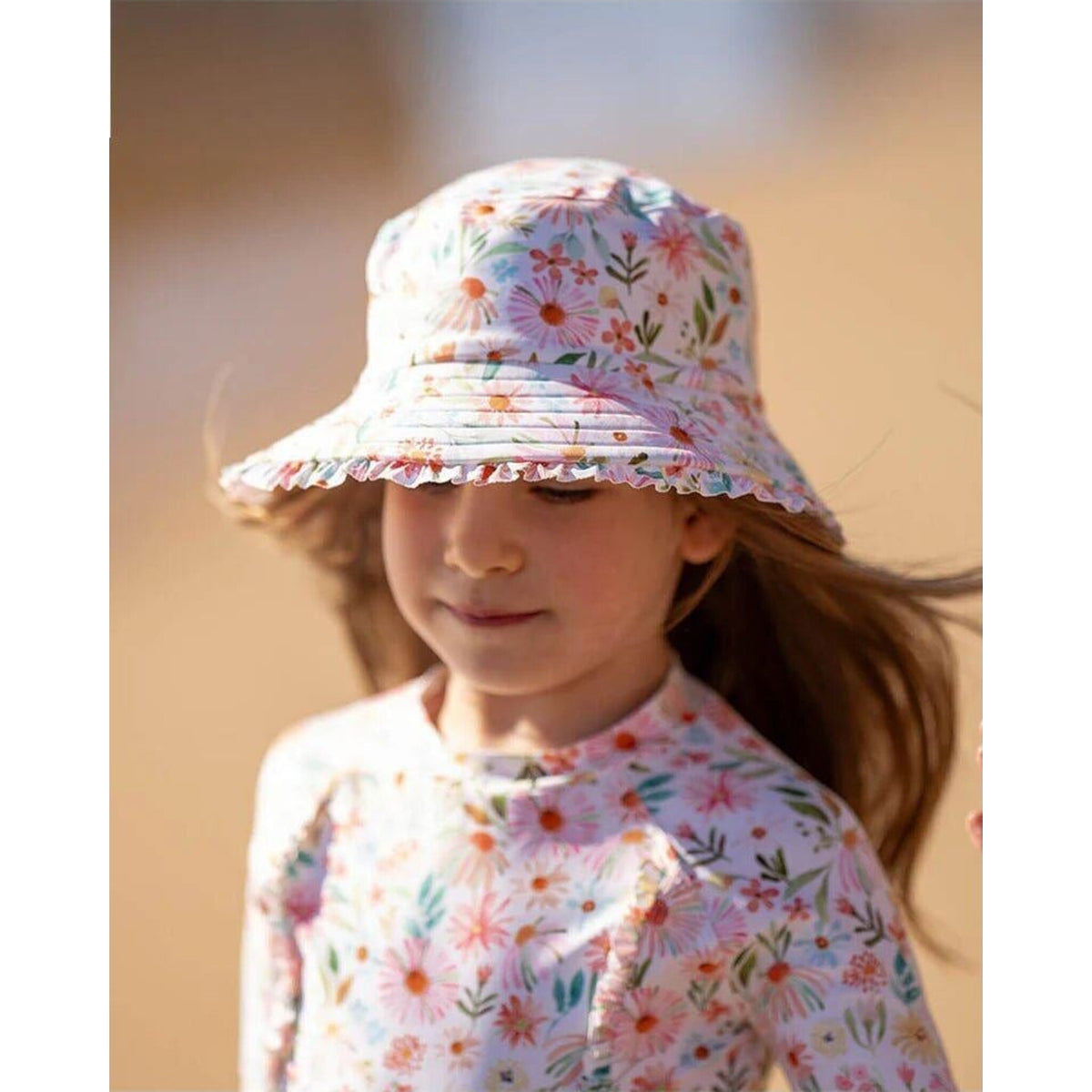 bebe Eliana Swim Hat With Quick Release Neck Tie | Aster & Ruby