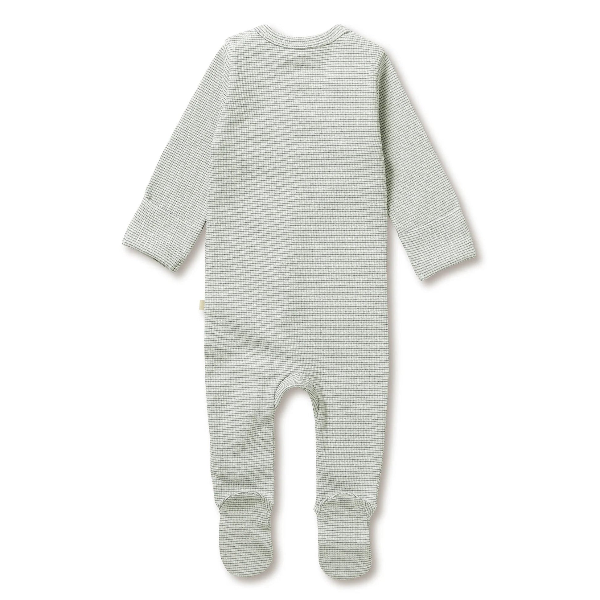 Fern Organic Stripe Rib Zipsuit with Feet - Aster & Ruby