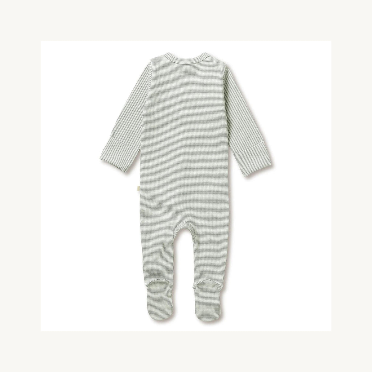 Wilson & Frenchy Fern Organic Stripe Rib Zipsuit with Feet | Aster & Ruby