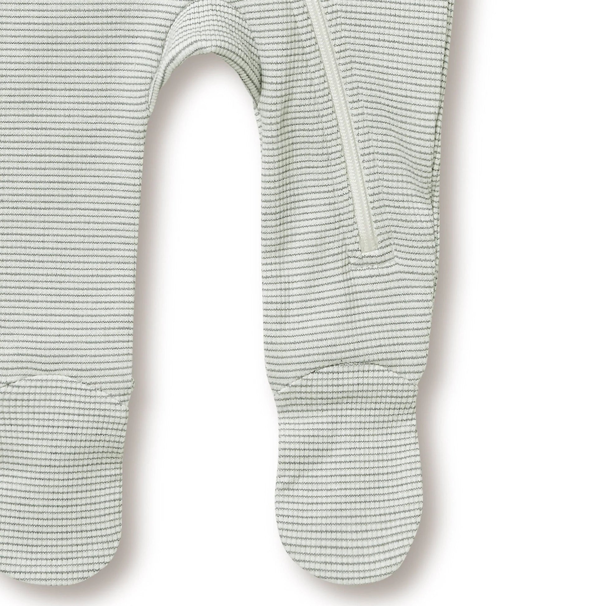 Fern Organic Stripe Rib Zipsuit with Feet - Aster & Ruby
