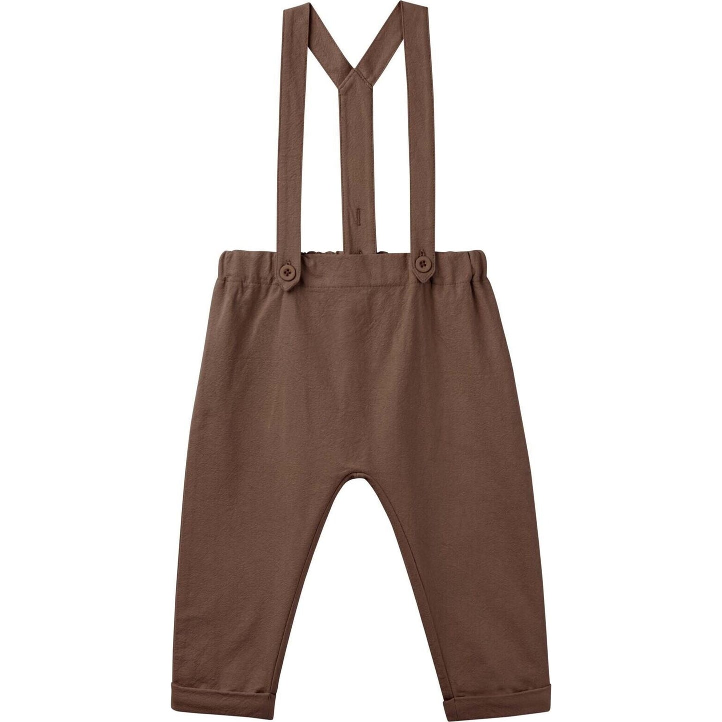 Finley Linen Suspender Pants - Chocolate – children's product by Designer Kidz | Aster & Ruby