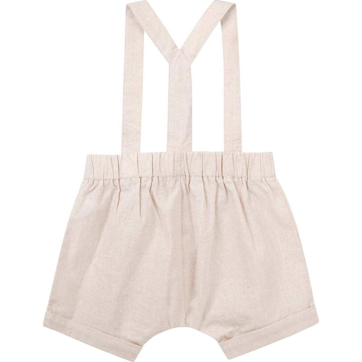 Finley Linen Suspender Shorts - Sand – children's product by Designer Kidz | Aster & Ruby