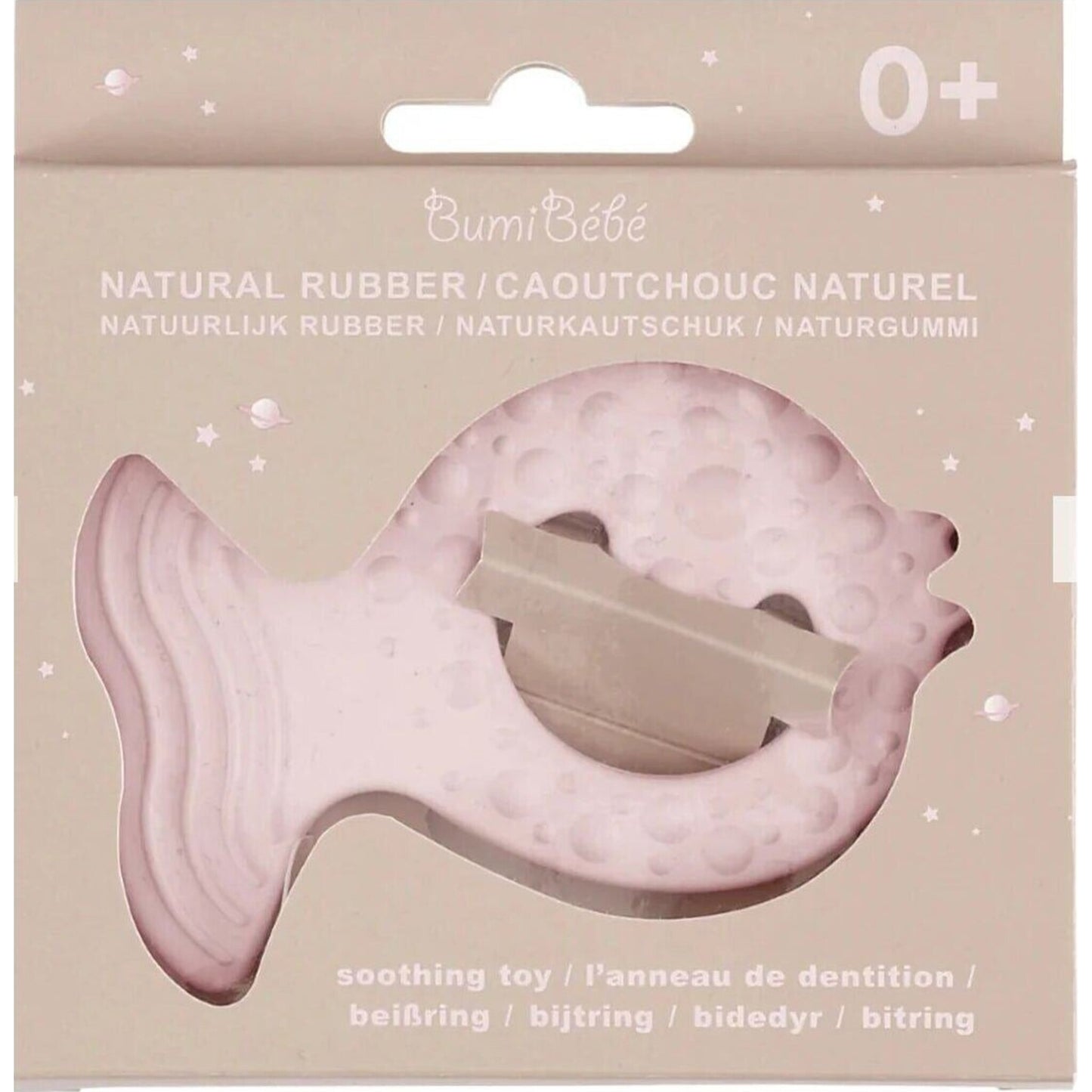 Fish Teether Rose (Hevea) – children's product by Bumi Bébé | Aster & Ruby