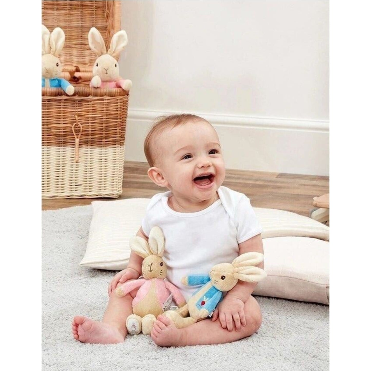 Flopsy Bunny Bean Rattle Plush Toy – handmade baby rattle by Beatrix Potter | Aster & Ruby