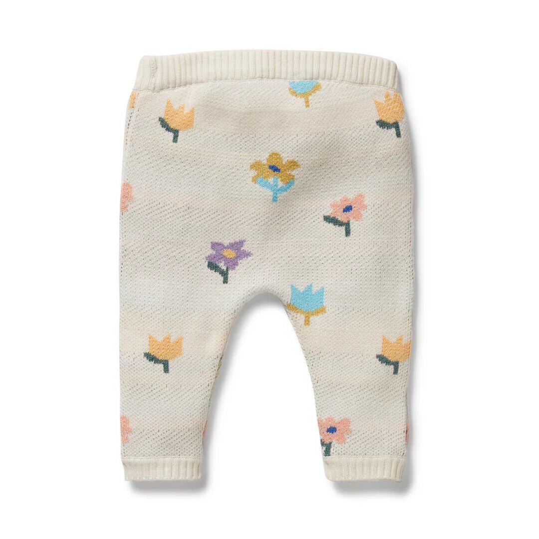 Flower Pop Organic Knitted Jacquard Legging – 3-6m, 6-12m, 12-18m, 18-24m – Aster & Ruby