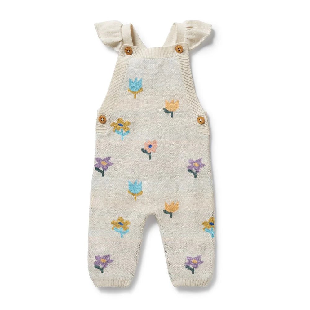 Flower Pop Organic Knitted Jacquard Overall - Aster & Ruby