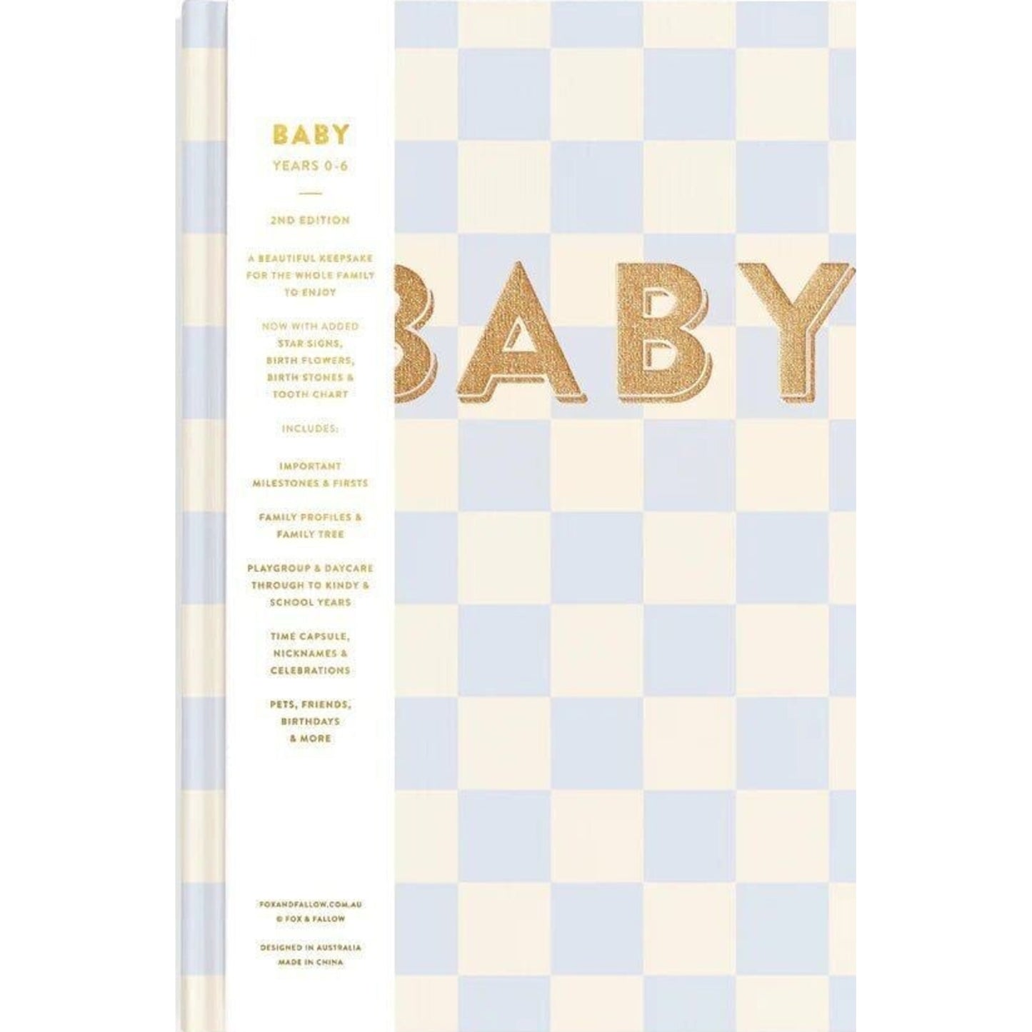 Baby Book Blue Check – children's product by Fox & Fallow | Aster & Ruby