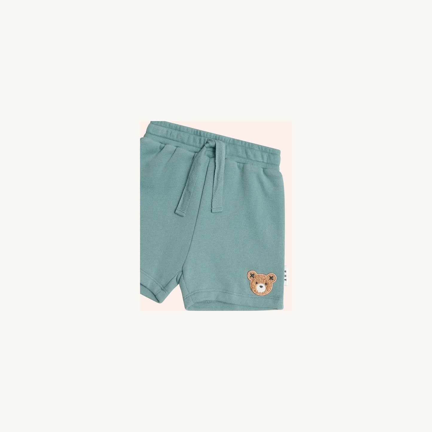 Furry Huxbear Shorts Green – children's product by Huxbaby | Aster & Ruby