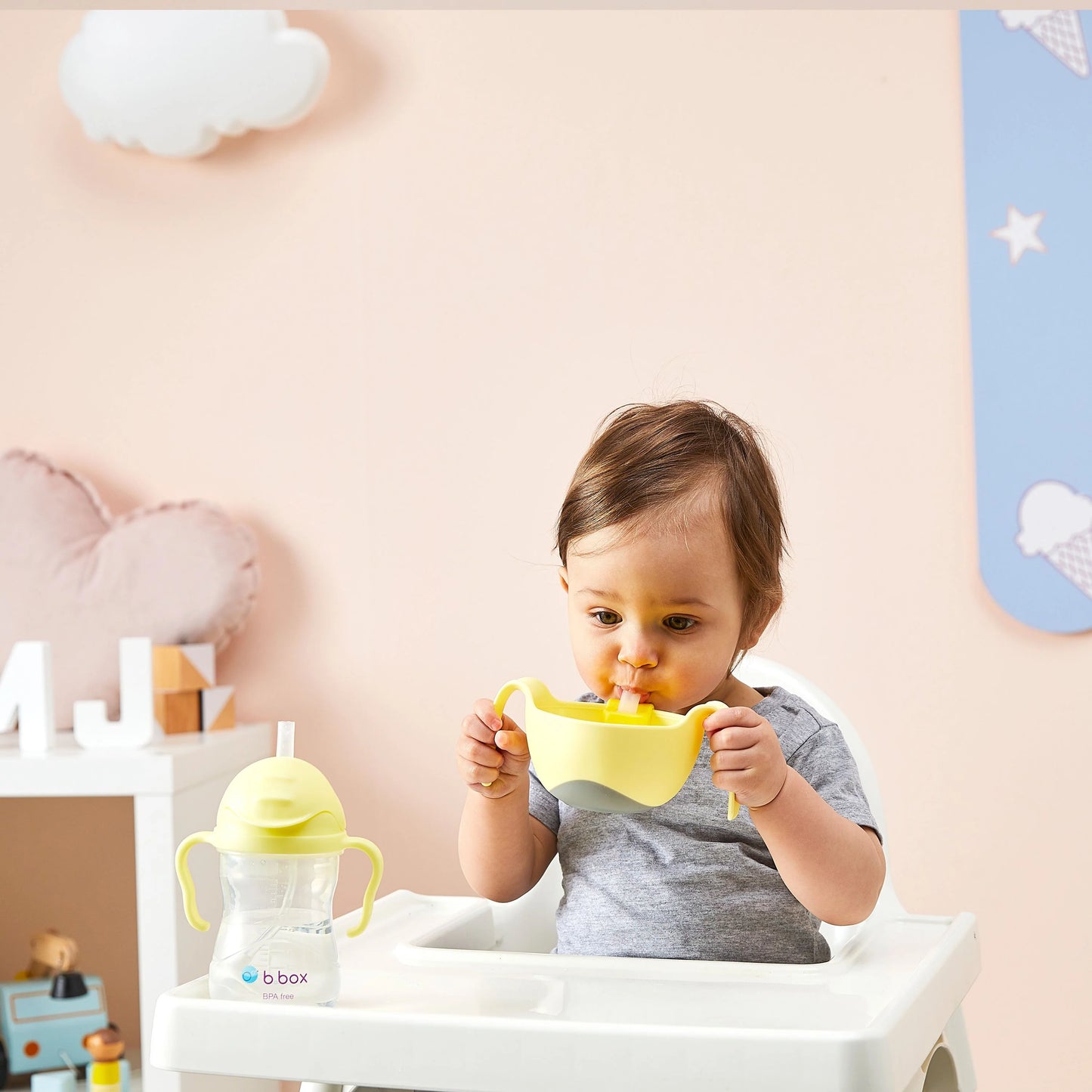 b.box Banana Split Bowl & Straw | Aster & Ruby