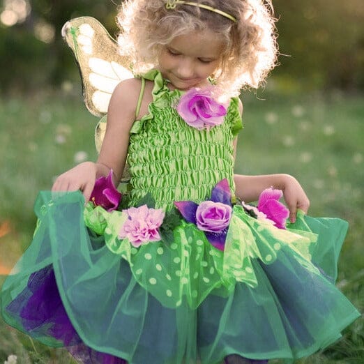 Great Pretenders Green Fairy Blooms Deluxe Dress with Wings-Aster & Ruby