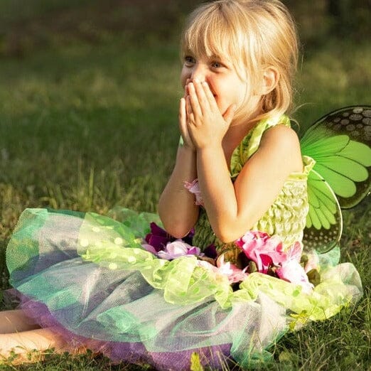 Great Pretenders Green Fairy Blooms Deluxe Dress with Wings-Aster & Ruby