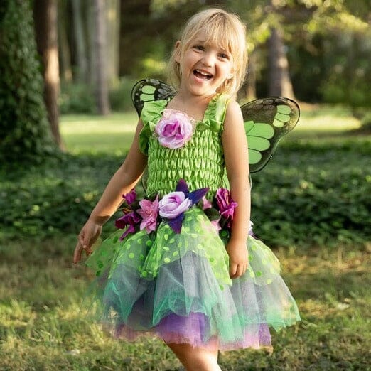 Great Pretenders Green Fairy Blooms Deluxe Dress with Wings-Aster & Ruby