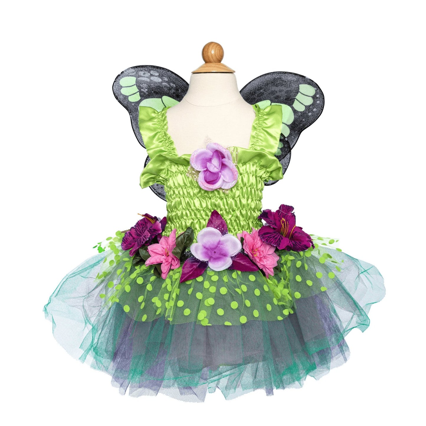 Great Pretenders Green Fairy Blooms Deluxe Dress with Wings-Aster & Ruby
