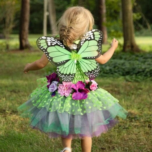 Great Pretenders Green Fairy Blooms Deluxe Dress with Wings-Aster & Ruby